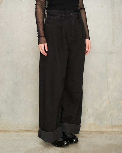 Black Embellished Puddle Jeans