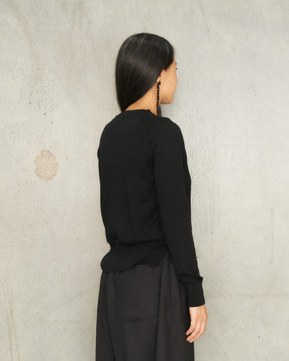 Black Embellished Rose Jumper