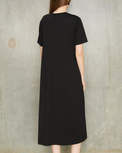 Black Embellished T-Shirt Dress