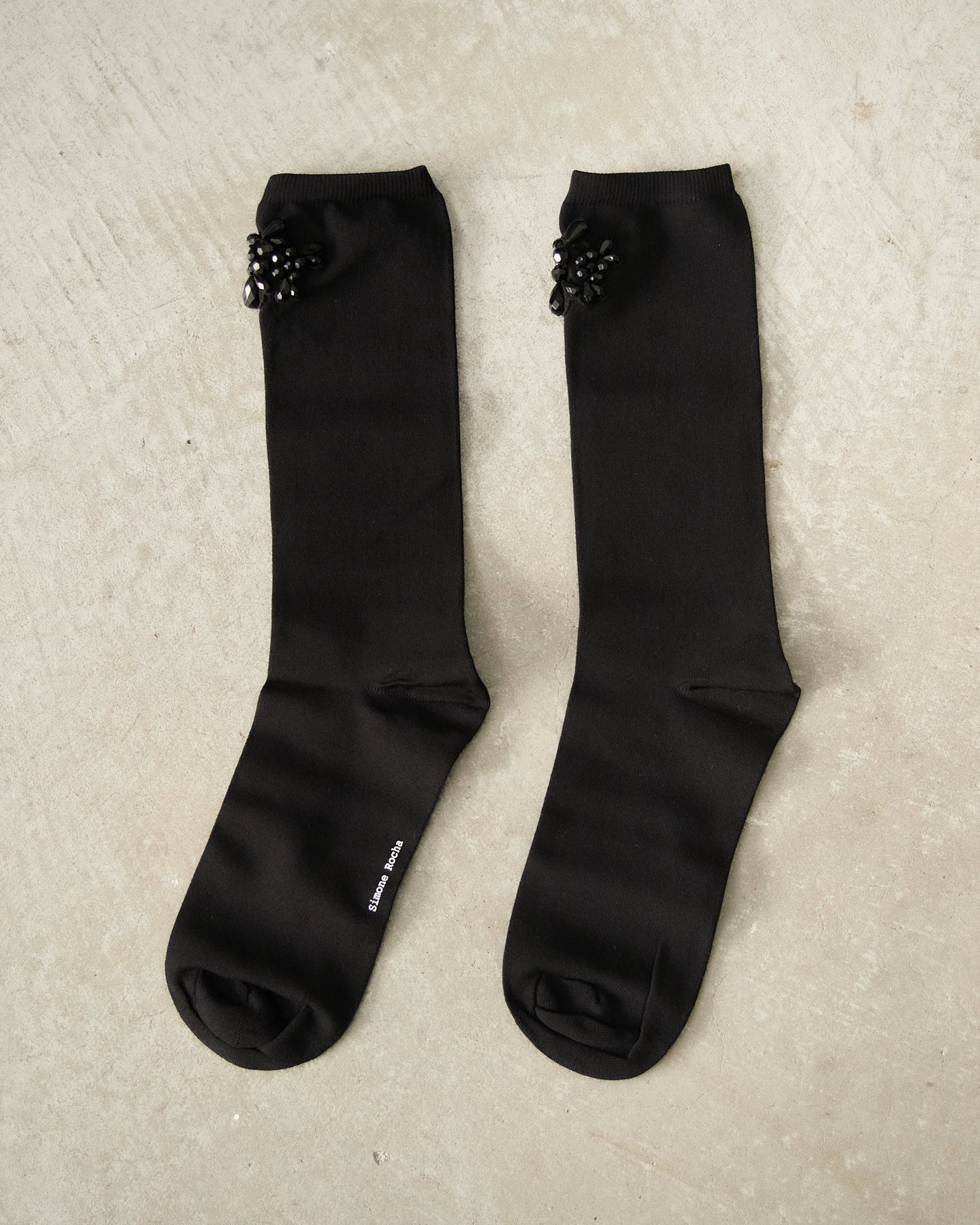 Black Flower Cluster Socks