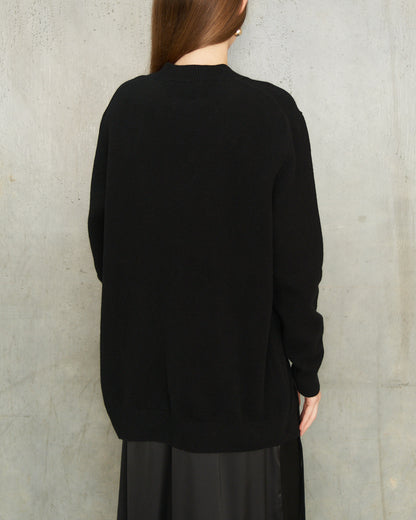 Black Lace Up Hem Jumper