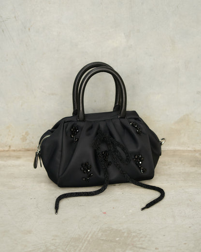Black Mini Gathered Handle Bag