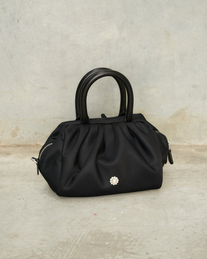 Black Mini Gathered Handle Bag