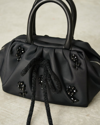 Black Mini Gathered Handle Bag