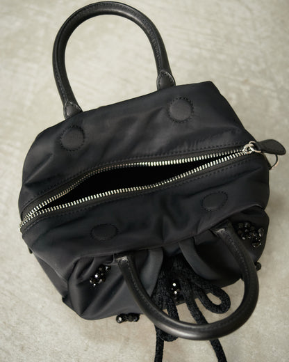 Black Mini Gathered Handle Bag