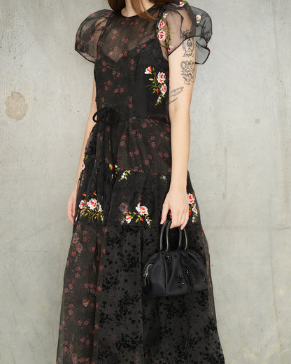 Black Mini Gathered Handle Bag