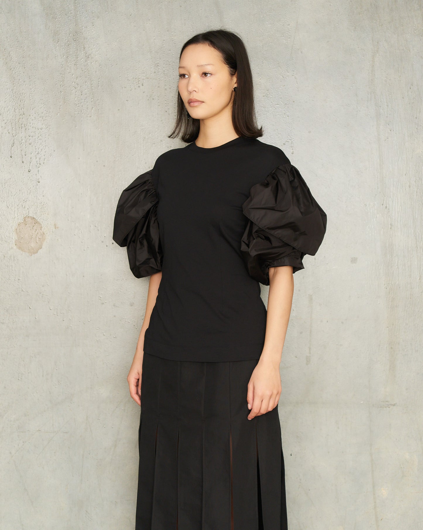 Black Petal Sleeve T-Shirt