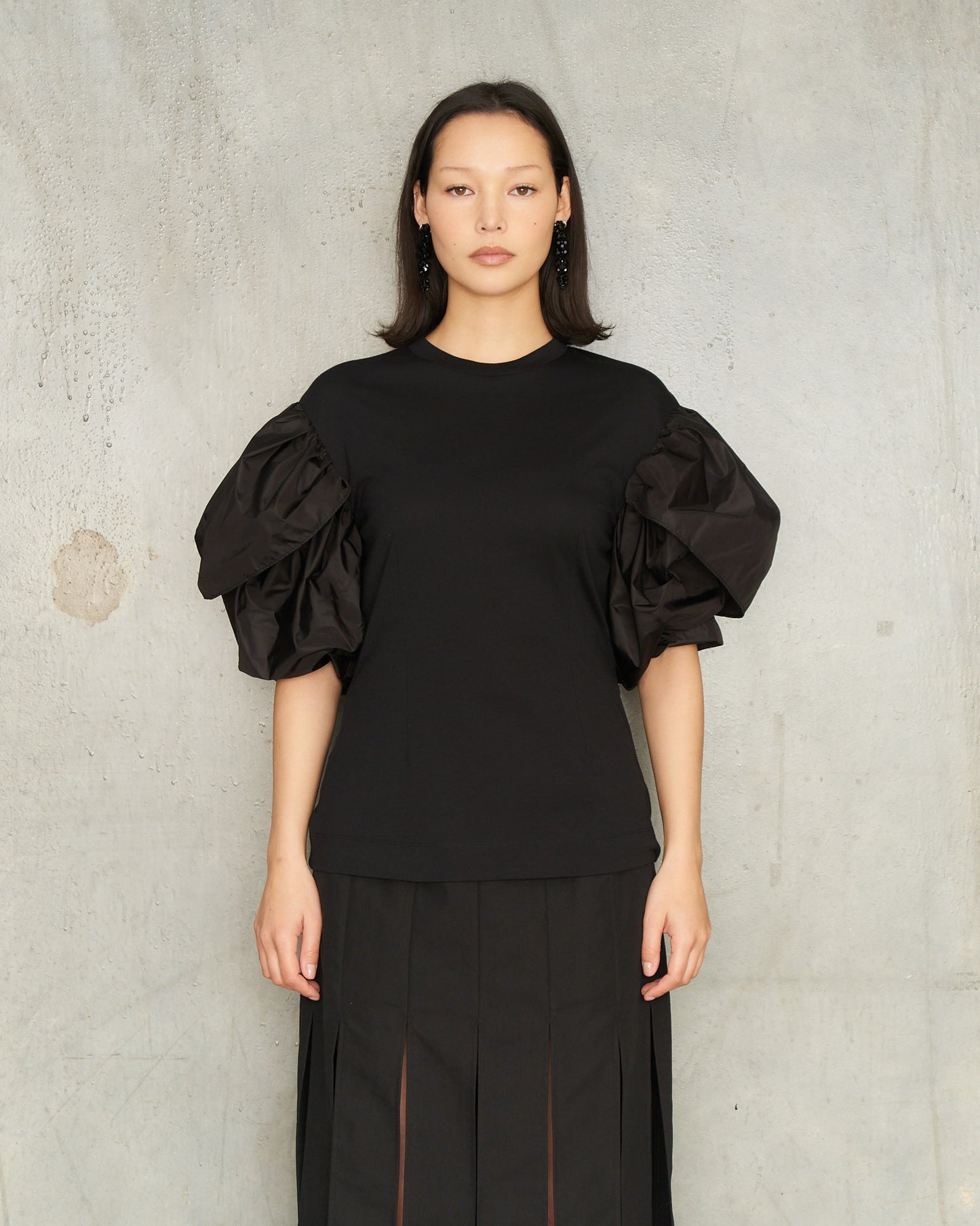 Black Petal Sleeve T-Shirt