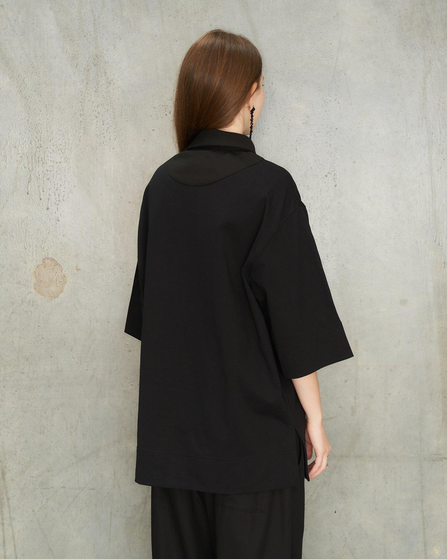 Black Pressed Rosette Rugby T-Shirt