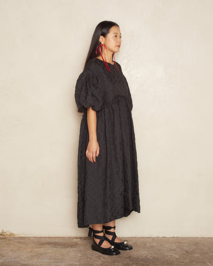 Black Puff Sleeve Signature Dress