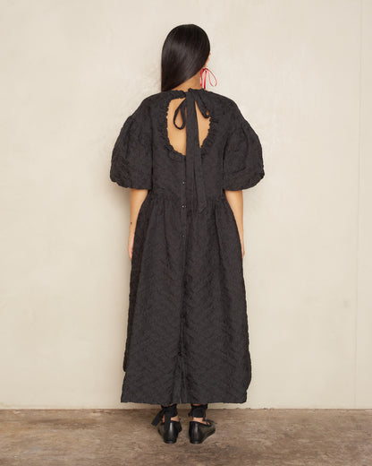 Black Puff Sleeve Signature Dress