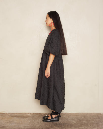 Black Puff Sleeve Signature Dress