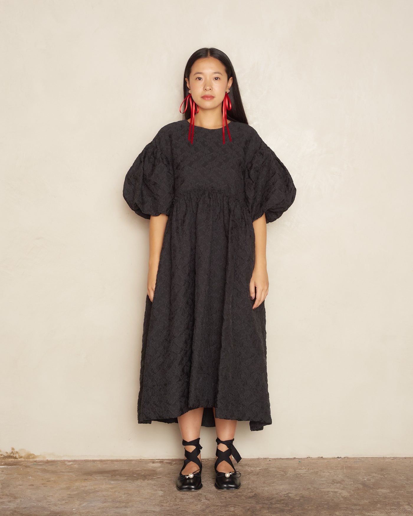 Black Puff Sleeve Signature Dress – Dilettante