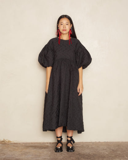Black Puff Sleeve Signature Dress