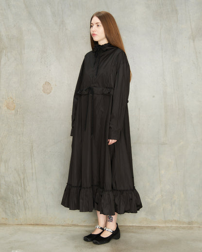 Black Ruffle Frill Cagoule