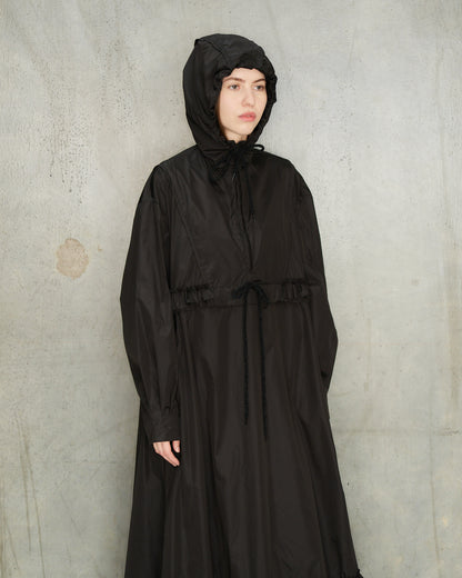 Black Ruffle Frill Cagoule