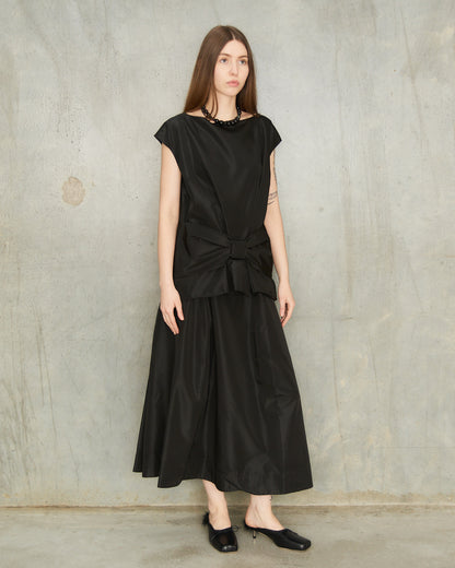 Black Sculpt Ripple Skirt