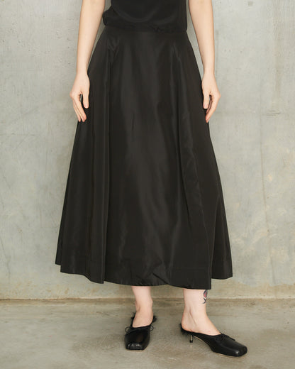 Black Sculpt Ripple Skirt