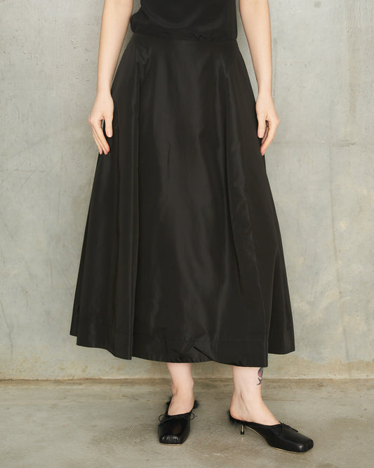 Black Sculpt Ripple Skirt