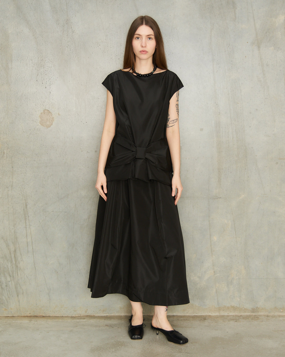 Black Sculpt Ripple Skirt