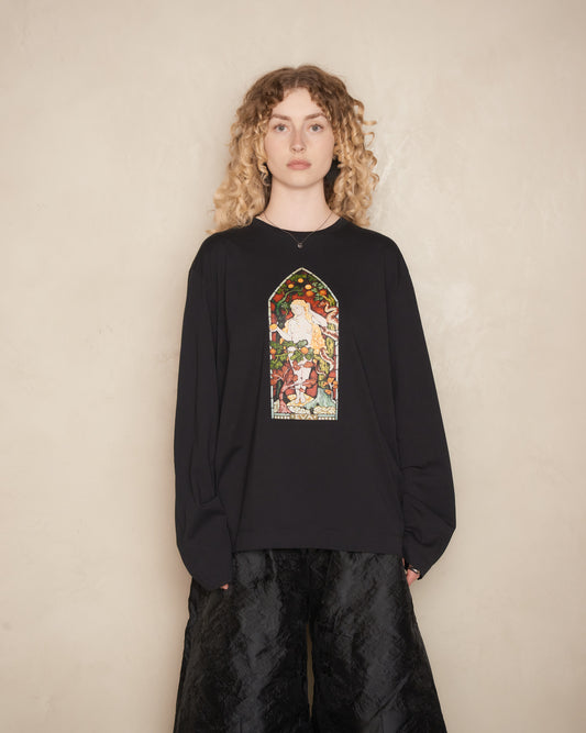 Black Stained Glass Long Sleeve T-Shirt
