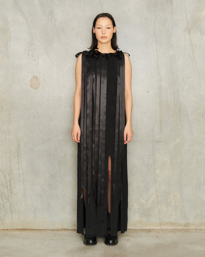 Black Unbounded Ribbon Dress
