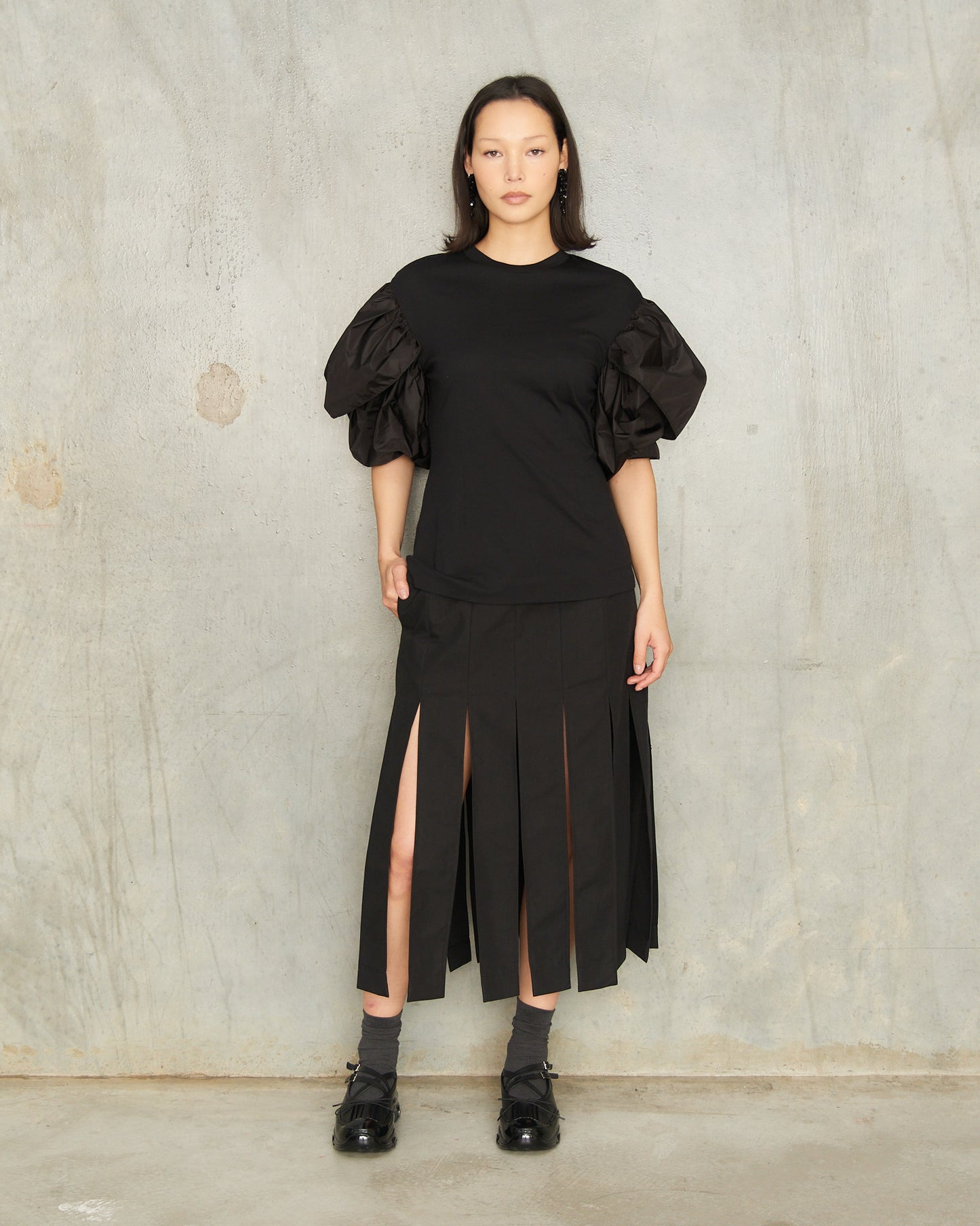 Charcoal Multi Slit Skirt