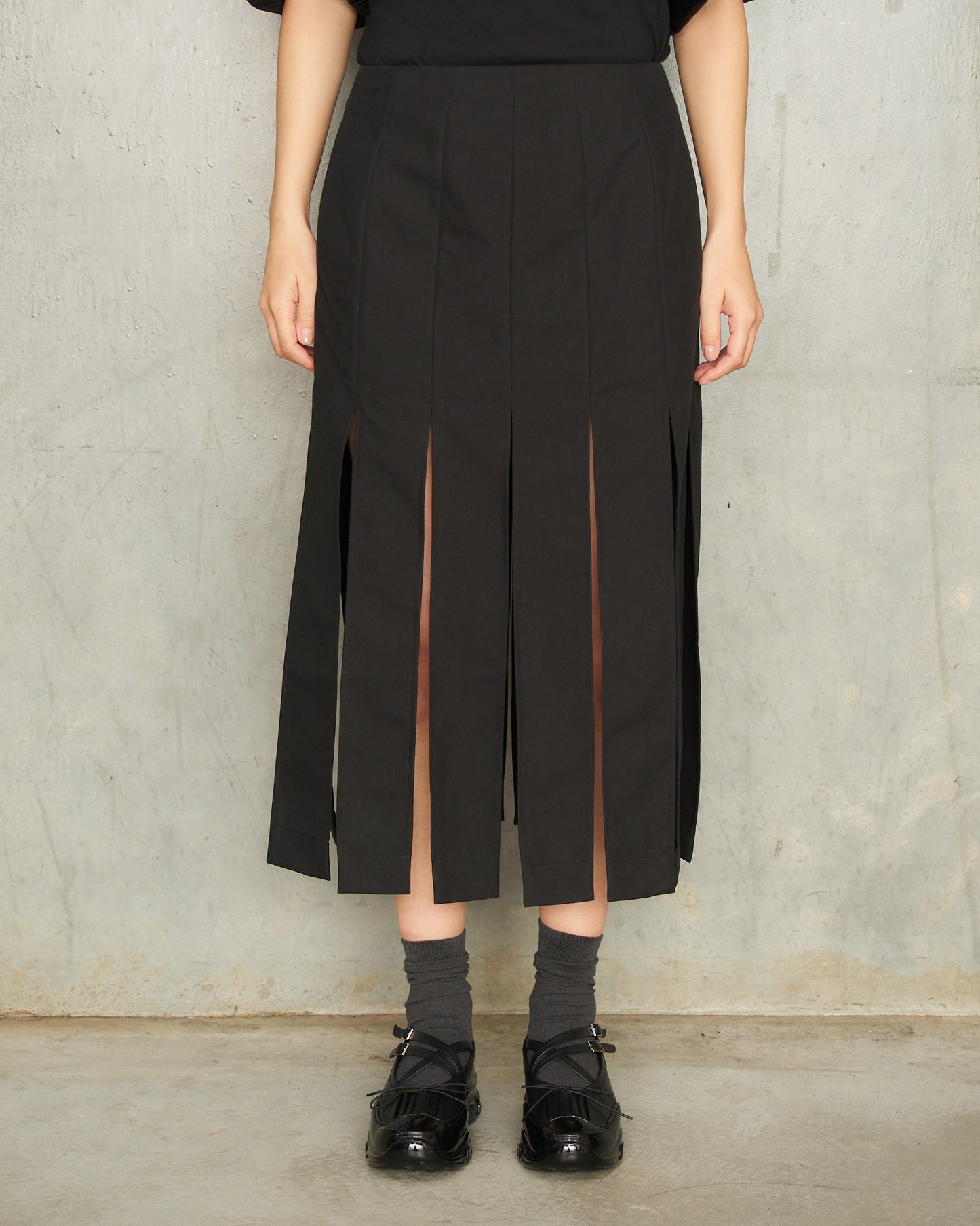 Charcoal Multi Slit Skirt