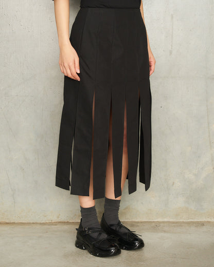 Charcoal Multi Slit Skirt