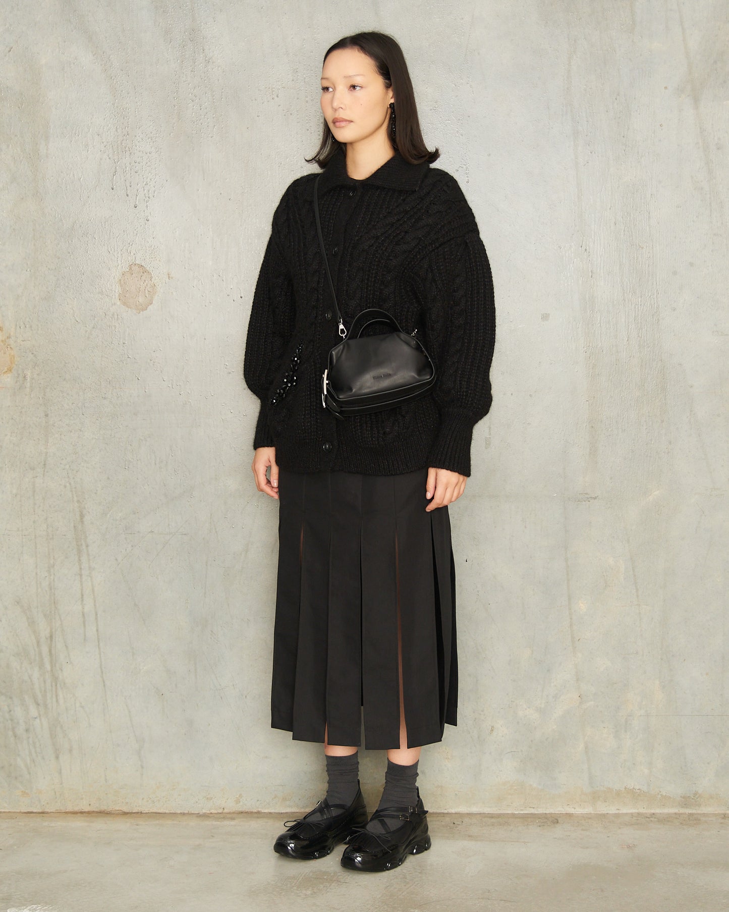 Charcoal Multi Slit Skirt