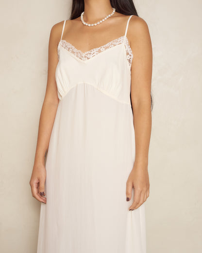 Cream Crepe De Chine Slip Dress