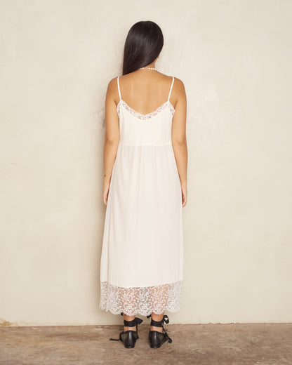 Cream Crepe De Chine Slip Dress