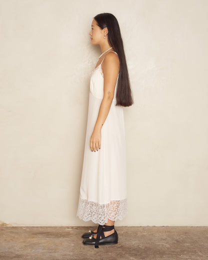 Cream Crepe De Chine Slip Dress