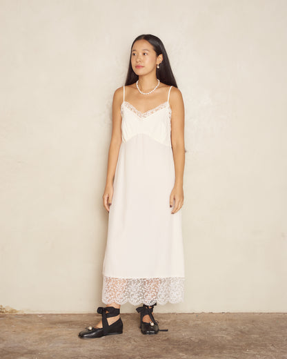 Cream Crepe De Chine Slip Dress