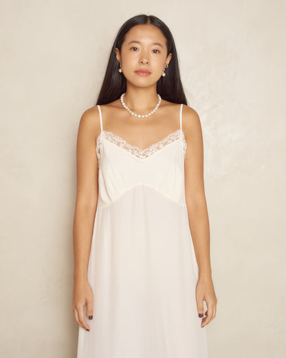 Cream Crepe De Chine Slip Dress