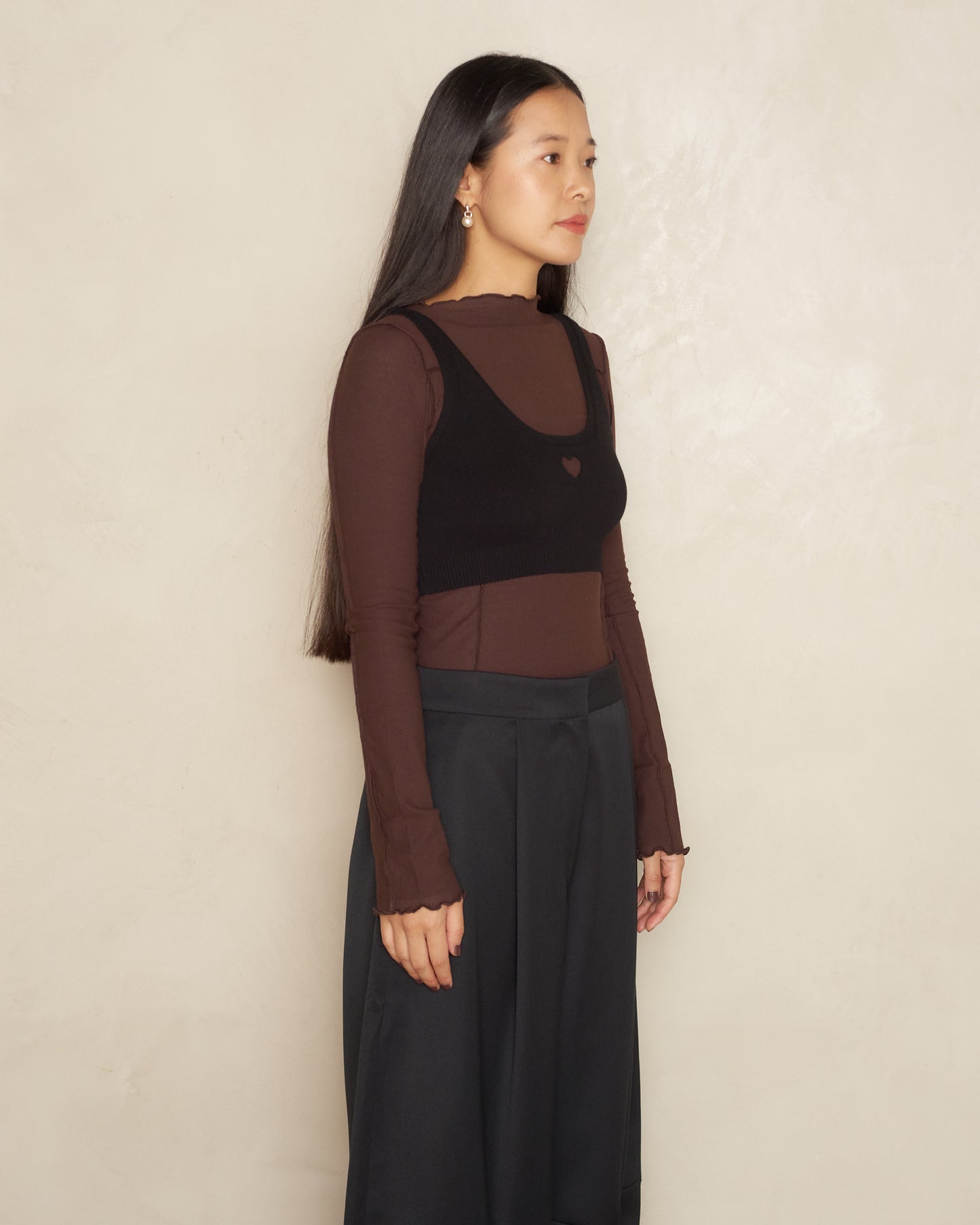 Black Cut Out Love Heart Bra