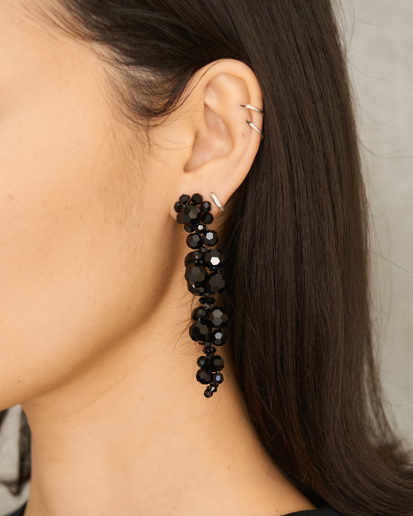 Jet Cluster Drip Earrings