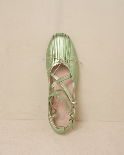 Mint Criss-Cross Ballerina Shoe