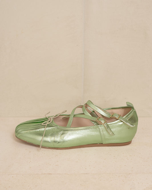 Mint Criss-Cross Ballerina Shoe