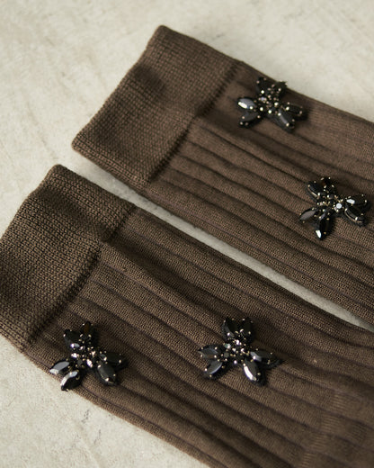 Moss Embellished Ankle Socks