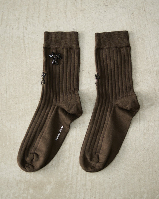 Moss Embellished Ankle Socks