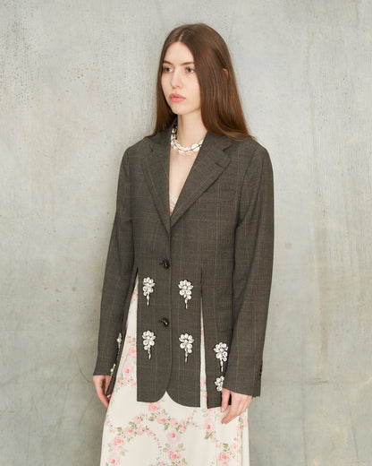 Peat Pearl Embellished Blazer