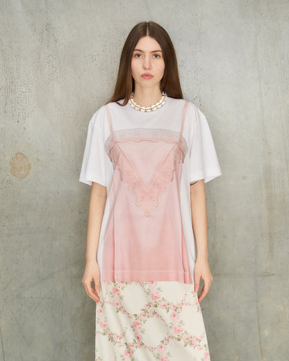 Pink Slip Dress Print T-Shirt
