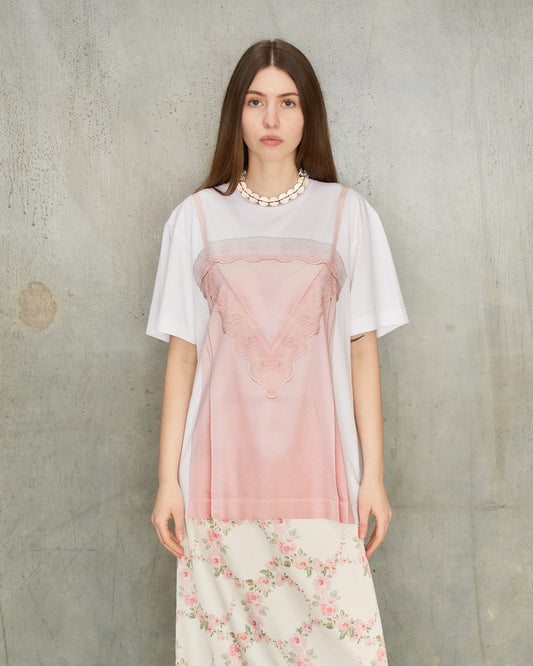 Pink Slip Dress Print T-Shirt