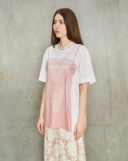 Pink Slip Dress Print T-Shirt