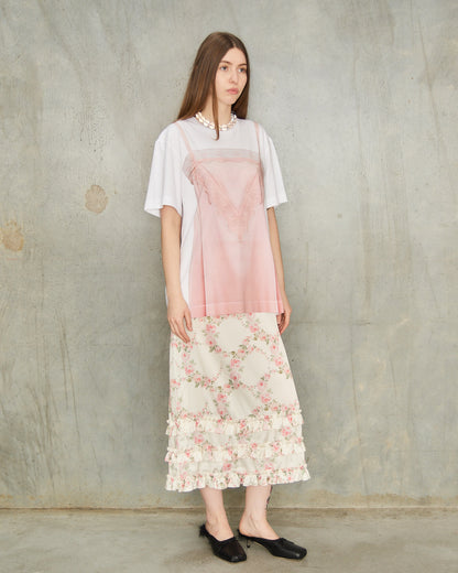 Pink Slip Dress Print T-Shirt