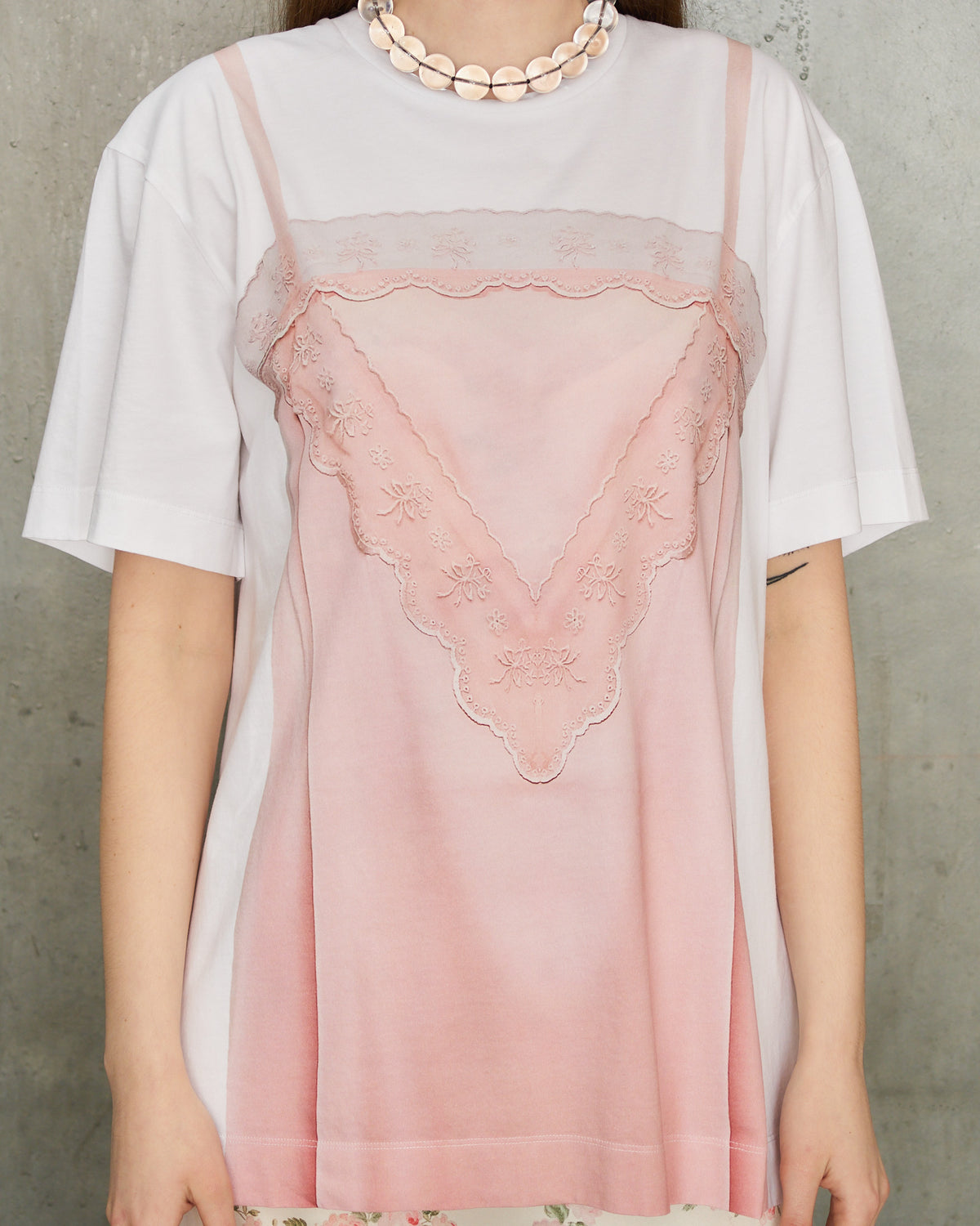 Pink Slip Dress Print T-Shirt