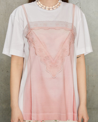 Pink Slip Dress Print T-Shirt