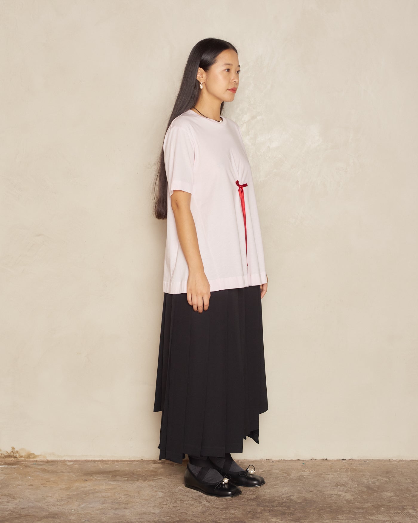 Pink T-Shirt with Red Bow