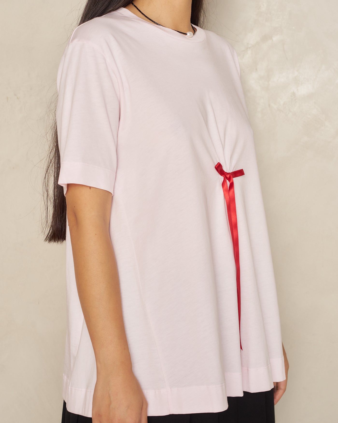 Pink T-Shirt with Red Bow